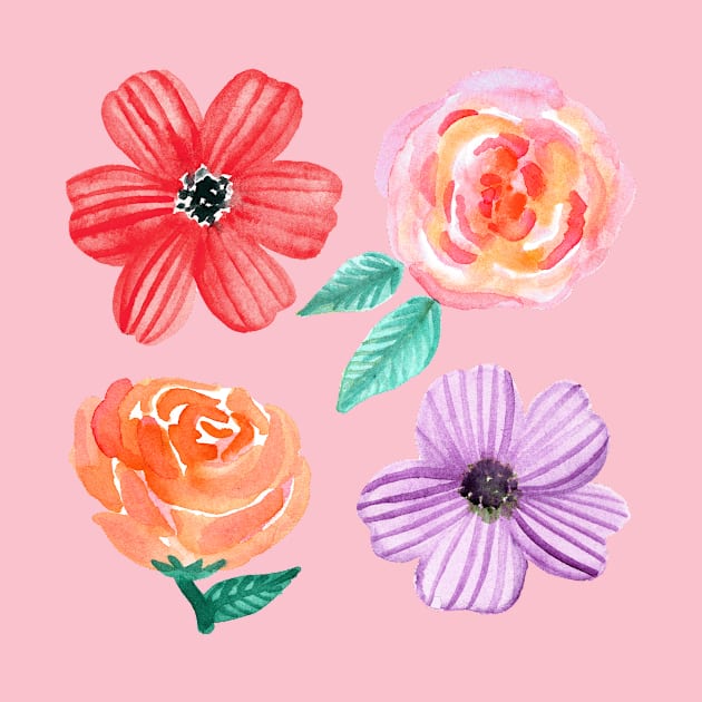 Bold Blooms - Four Flowers by tangerinetane