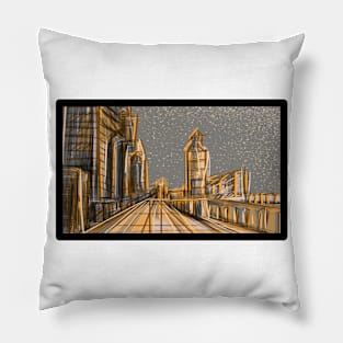 Night City Drawings Pillow