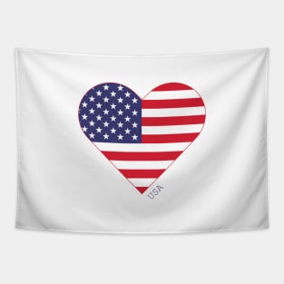 July 4th USA Heart Tapestry