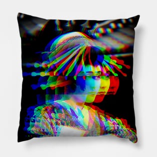 Japanese Geisha Vaporwave Glitch Art Japan Pillow