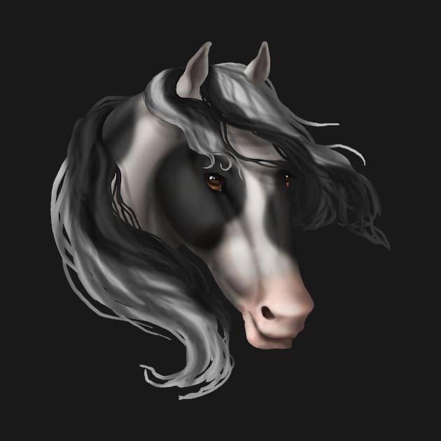 Horse Head - Black Paint by FalconArt