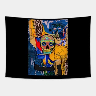 Dive into Street Art - A MaleMask NFT with MexicanEye Color and GrayItem Tapestry