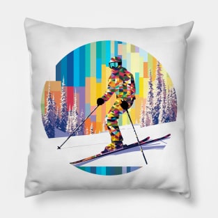 Alpin Ski Sport Game Champion Competition Abstract Pillow