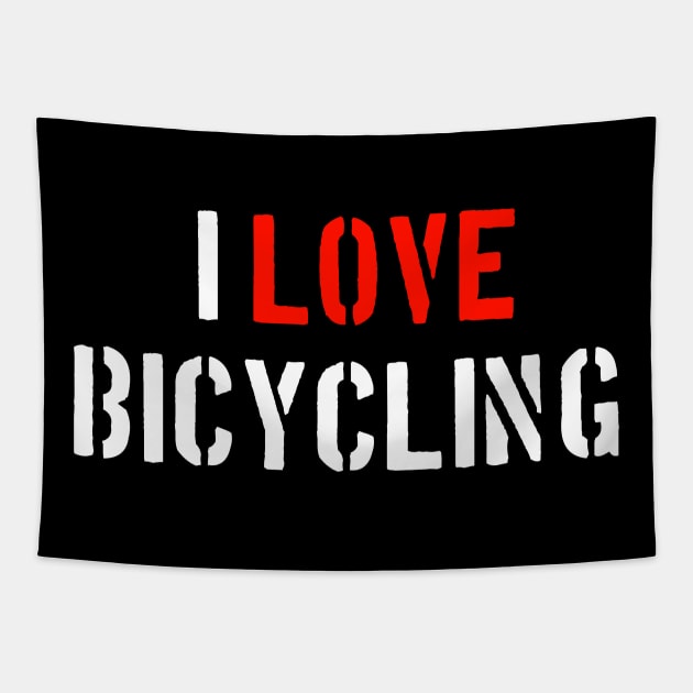 I Love Bicycling Tapestry by Wordify