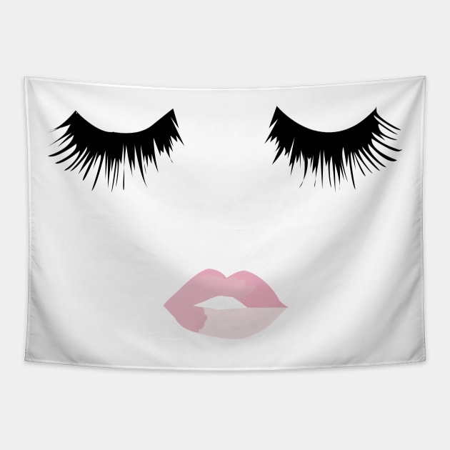 Lash Lip Print Tapestry by mariansar