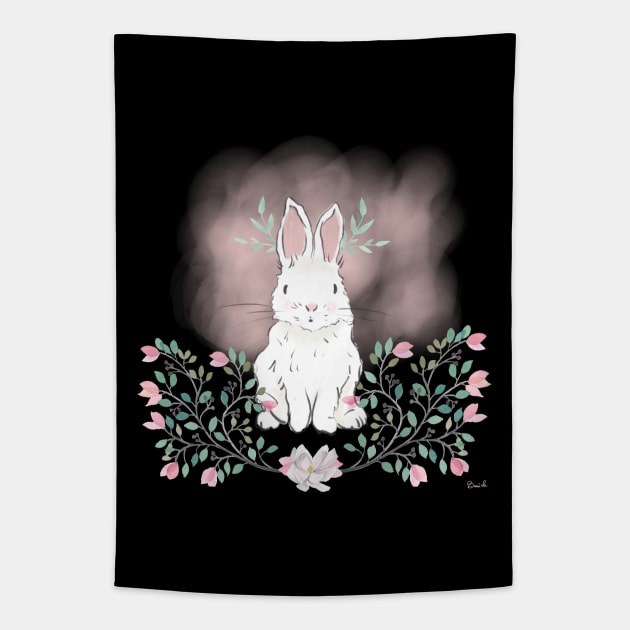 Magnolia Bunny (edited) Tapestry by LittleBunnySunshine