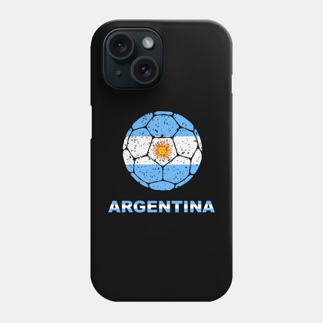 Argentina Soccer- Argentinian Football Distressed Soccer Ball Phone Case by jackofdreams22