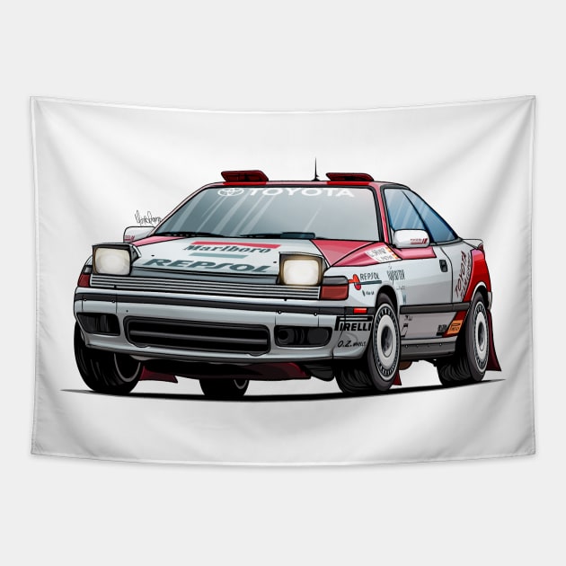 Toyota Celica ST165 GT Four WRC Tapestry by Mario Ramos Rally Art