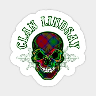 Scottish Clan Lindsay Tartan Celtic Skull Magnet