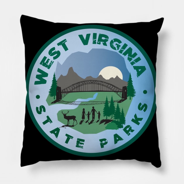 West Virginia Pillow by mypointink