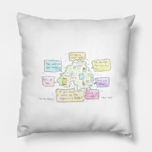 Northern Ireland funny sayings and food illustration Pillow