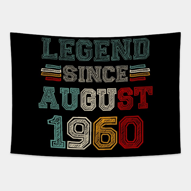 63 Years Old Legend Since August 1960 63rd Birthday Tapestry by Red and Black Floral