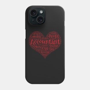 Accountant Heart made from words product Phone Case