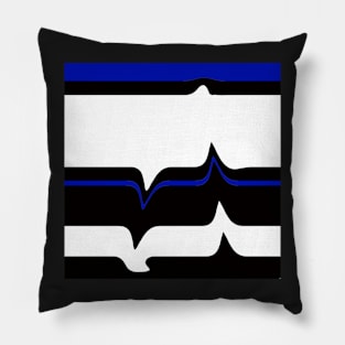 Blue, black and white Pillow