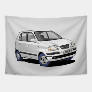 Hyundai Amica small car in white Tapestry