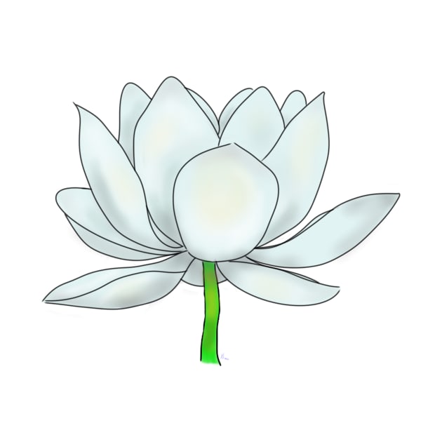 White Lotus Blossom by Dandy Doodles