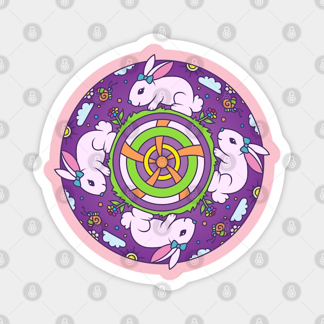 Bunny Mandala Magnet by susannefloe