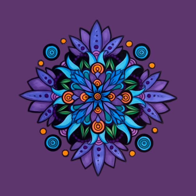 Blue Lotus Mandala by AmeUmiShop