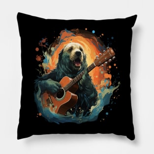 Harp Seal Playing Guitar Pillow