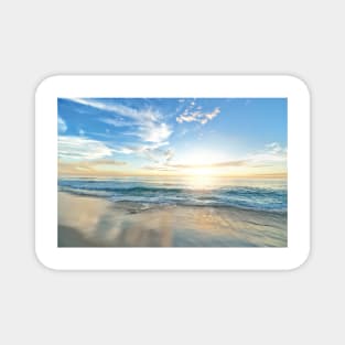 Blue ocean waves, Blue sea waves, Calm blue ocean, Summer sky, Clear blue sky, Baby Blue, Water, Beach, Beach sand, Summer sunset, Dusk Magnet