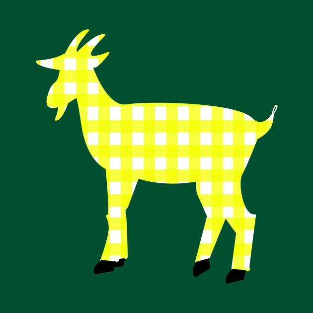 Lispe Goat with Yellow Gingham Check by Lispe