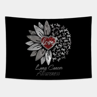 Lung Cancer Awareness Red Heart Edition Tapestry