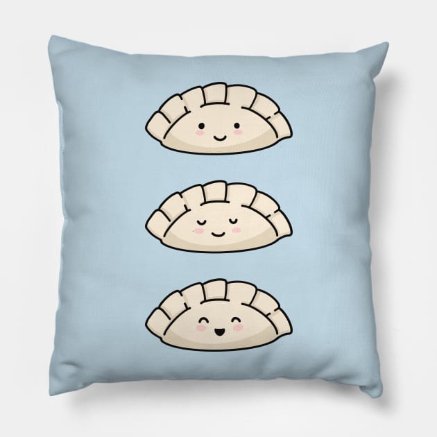 Three Cute Dumplings Pillow by Ratatosk