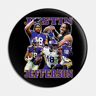 Justin Jefferson Retro Collage Pin
