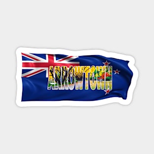 ARROWTOWN - Autumn New Zealand with Flag Magnet