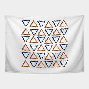 Blue & Orange Triangles Tapestry