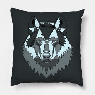 Geometric Wolf Pillow
