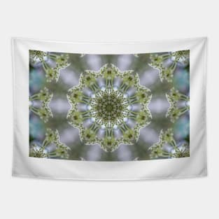 White Kaleidoscope Flower Tapestry