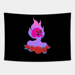 Burn my roses (neon aesthetic) Tapestry