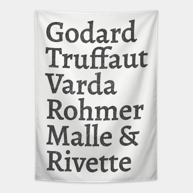 Godard Truffaut Varda Rohmer Malle Rivette - French New Wave Cinema Legends Tapestry by DankFutura