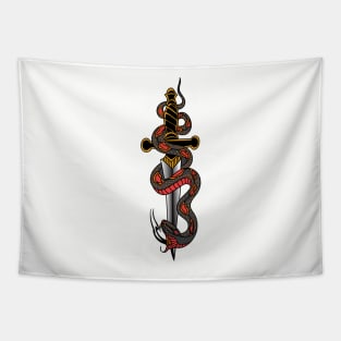 American Traditional Snake and Sword Tapestry