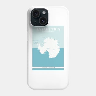 Antarctica Research Stations Map Phone Case