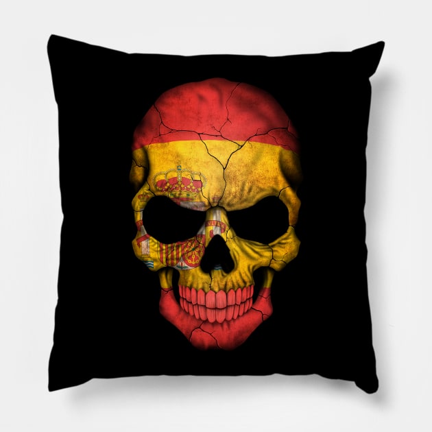 Spanish Flag Skull Pillow by jeffbartels