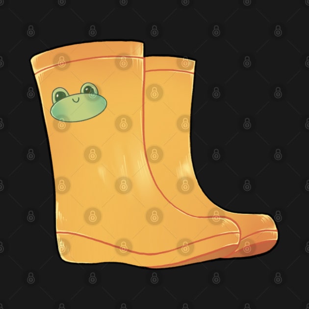 Rubber boots with cute frog by Itsacuteart