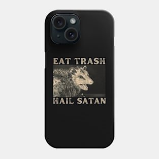 Eat Trash Hail Satan I Satanic Occult Pentagram Possum Phone Case