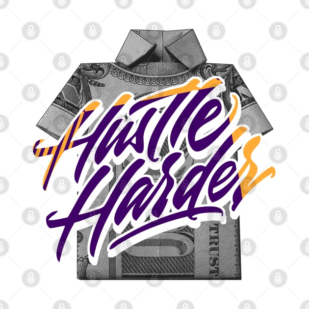 Hustle Harder Court Purple Sneaker Art by funandgames