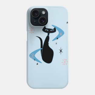 Mid Century Kitty Boomerang Art Phone Case