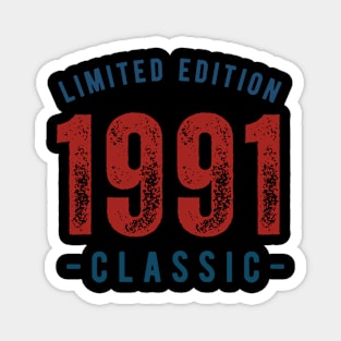 90's Born Retro Design 1991 Magnet