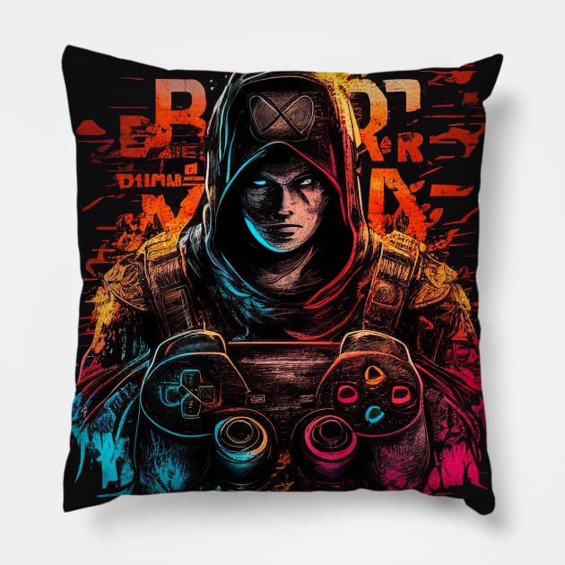 gamer Pillow by Sanzida Design