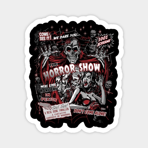 Horror movie Monsters spook show Magnet by monstermangraphic