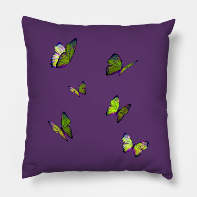 butterflies venom green Pillow by CharlieCreator