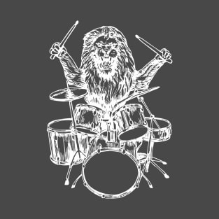 SEEMBO Lion Playing Drums Drummer Musician Drumming Fun Band T-Shirt