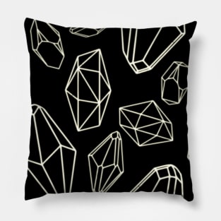 Crystal Gemstone Pattern - White Pillow