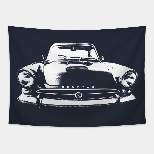 Sunbeam Alpine Tiger 1960s British classic sports car monoblock white Tapestry by soitwouldseem