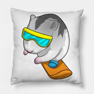 Hamster Snowboarder Snowboard Pillow