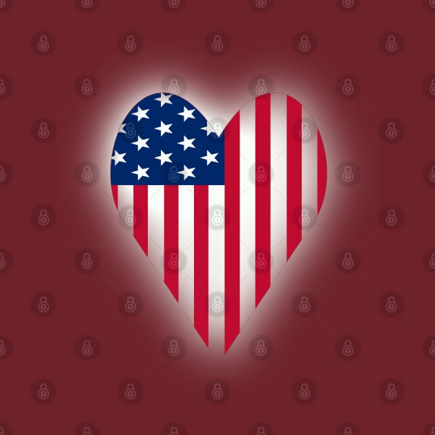 USA Flag Heart by KZK101